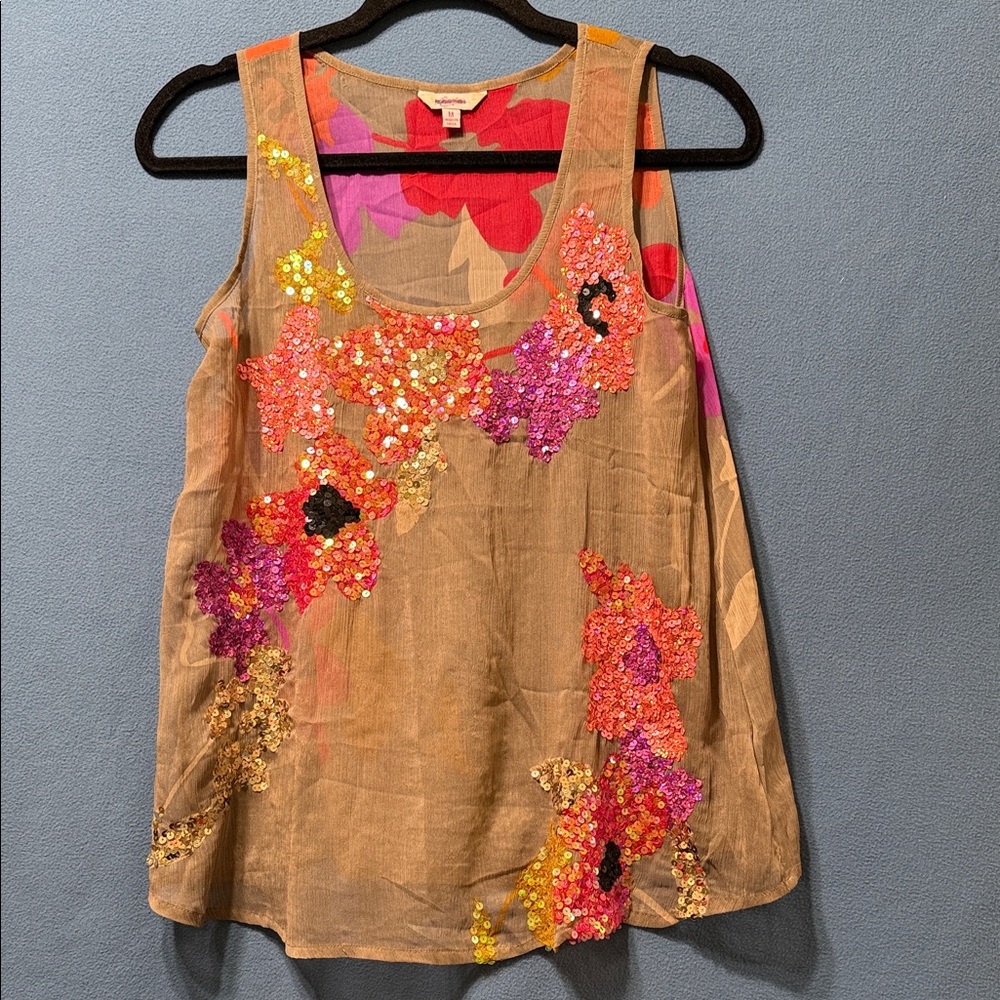 Candie's Multicolor Sequin Sleeveless Tank Top Used Size M